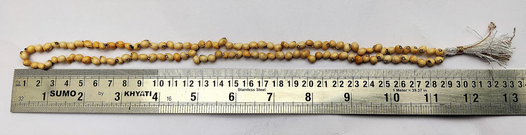 Apnisanskriti Gunja Mala (Gurinvida Mala, Laal Chirmi Mala) for Unisex (108 + 1 Beads) - White Color - Pack of 1