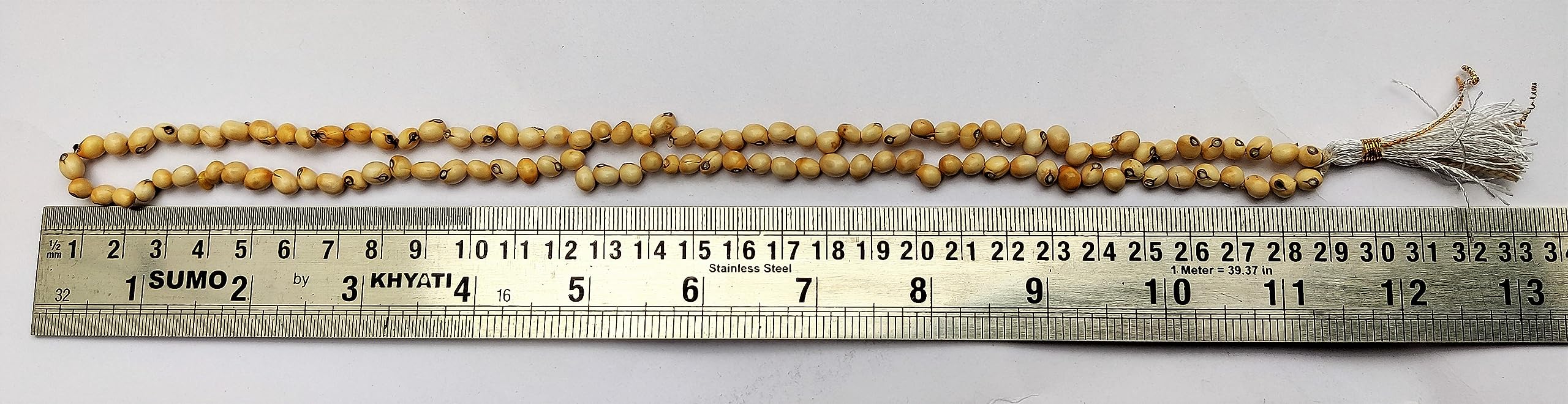 Apnisanskriti Gunja Mala (Gurinvida Mala, Laal Chirmi Mala) for Unisex (108 + 1 Beads) - White Color - Pack of 1