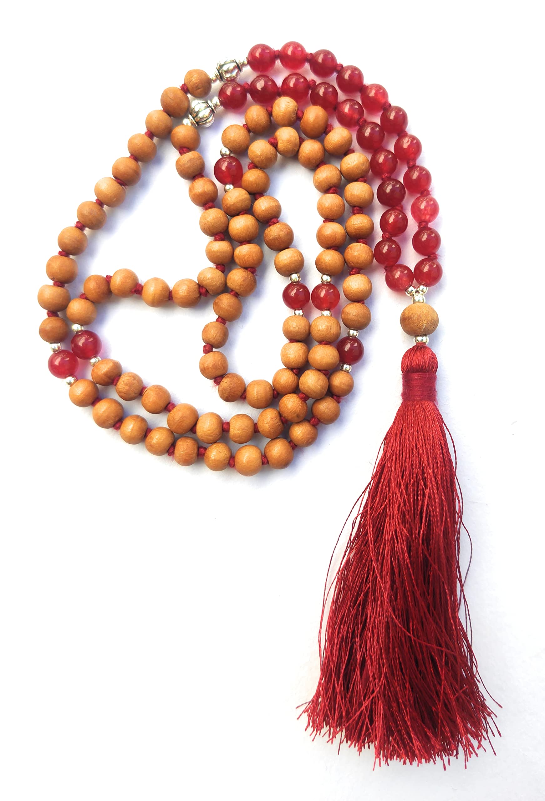 Apnisanskriti Chandan Mala (Sandalwood Rosary) For Men And Women Wearing (6Mm, Medium Size, 108+1, Lab Certified )Natural Chandan Beads