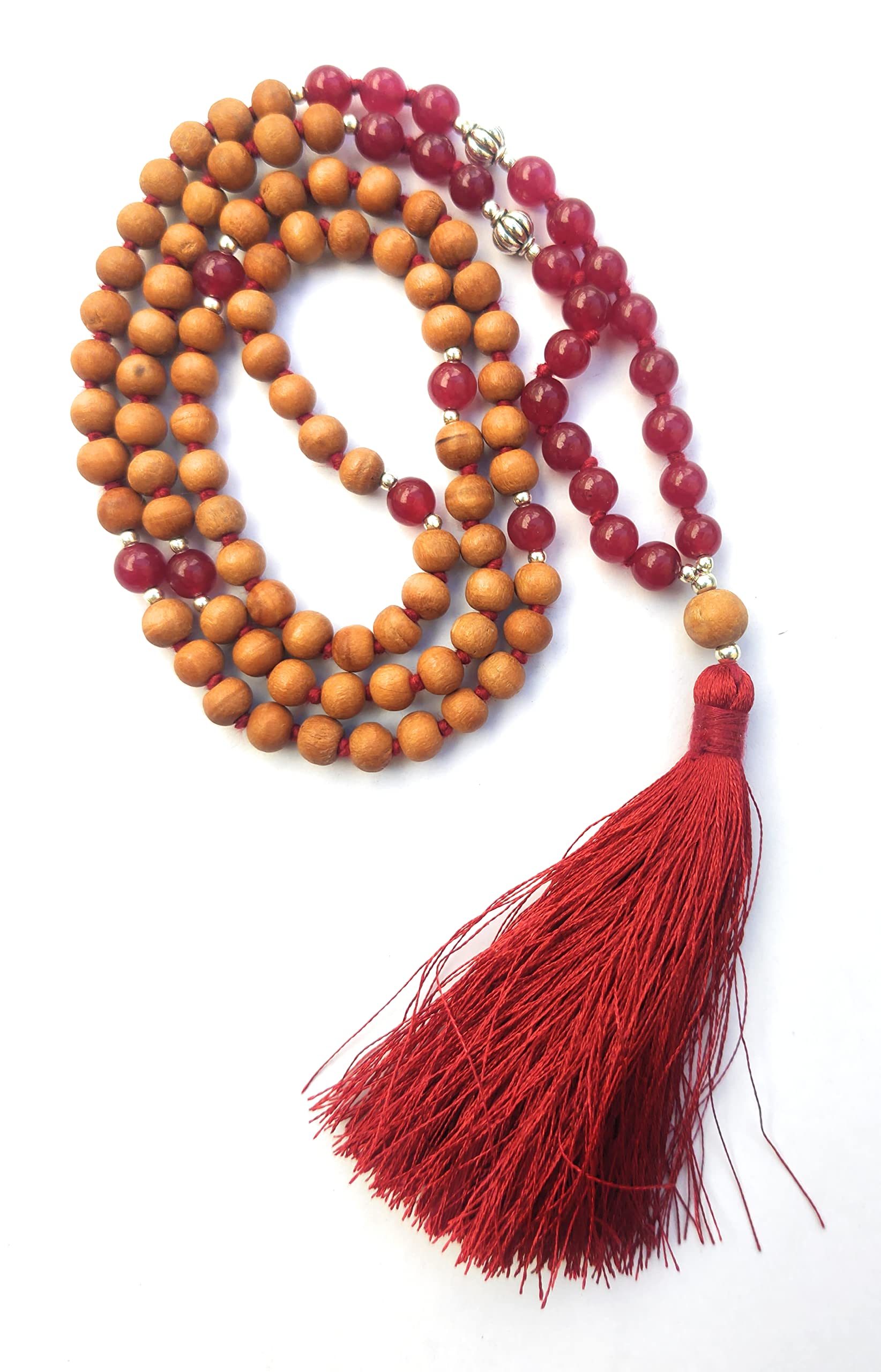 Apnisanskriti Chandan Mala (Sandalwood Rosary) For Men And Women Wearing (6Mm, Medium Size, 108+1, Lab Certified )Natural Chandan Beads