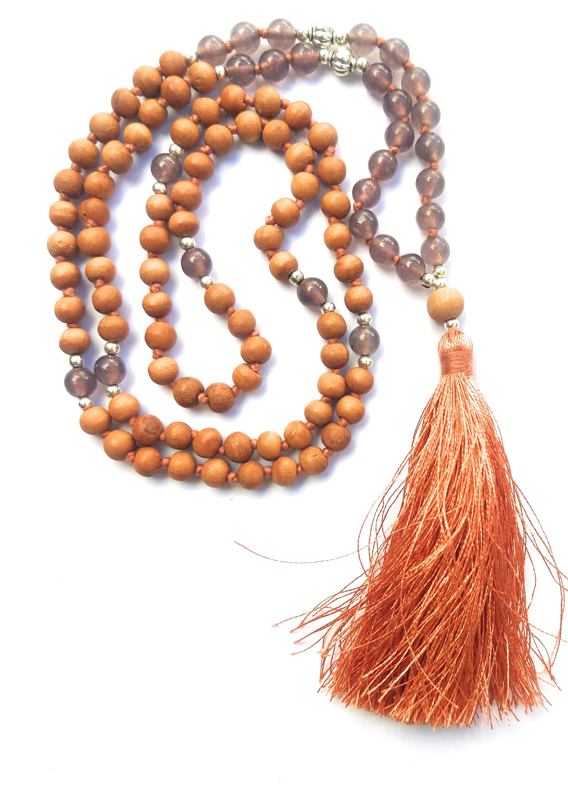 Apnisanskriti Chandan Mala (Sandalwood Rosary) For Men And Women Wearing (6Mm, Medium Size, 108+1, Lab Certified )Natural Chandan Beads