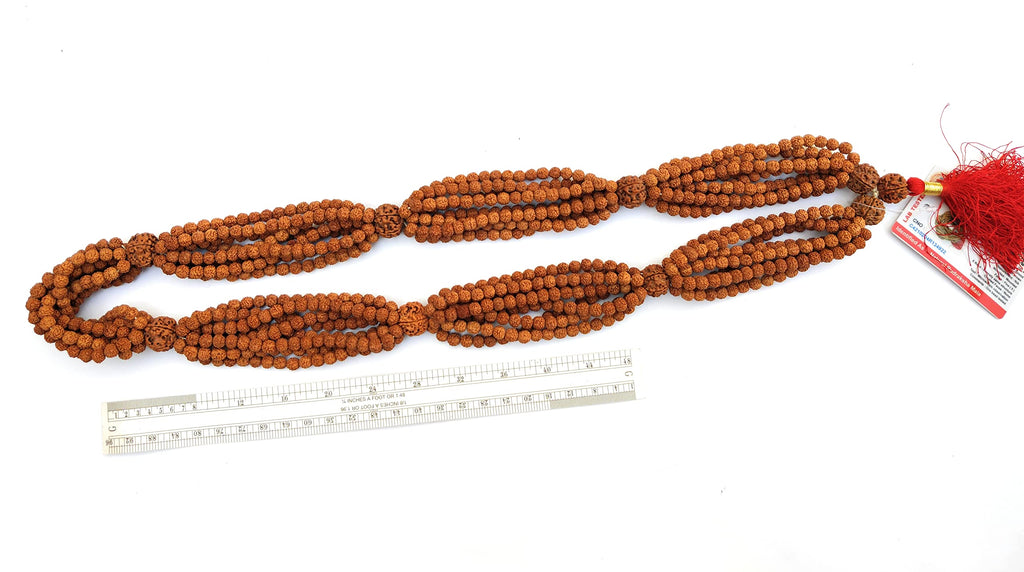 Apnisanskriti 5 Mukhi Rudraksha Mala for Shivling/Temple (1008+1, Brown Rudraksha Beads, Lab Certified) - Pack of 1
