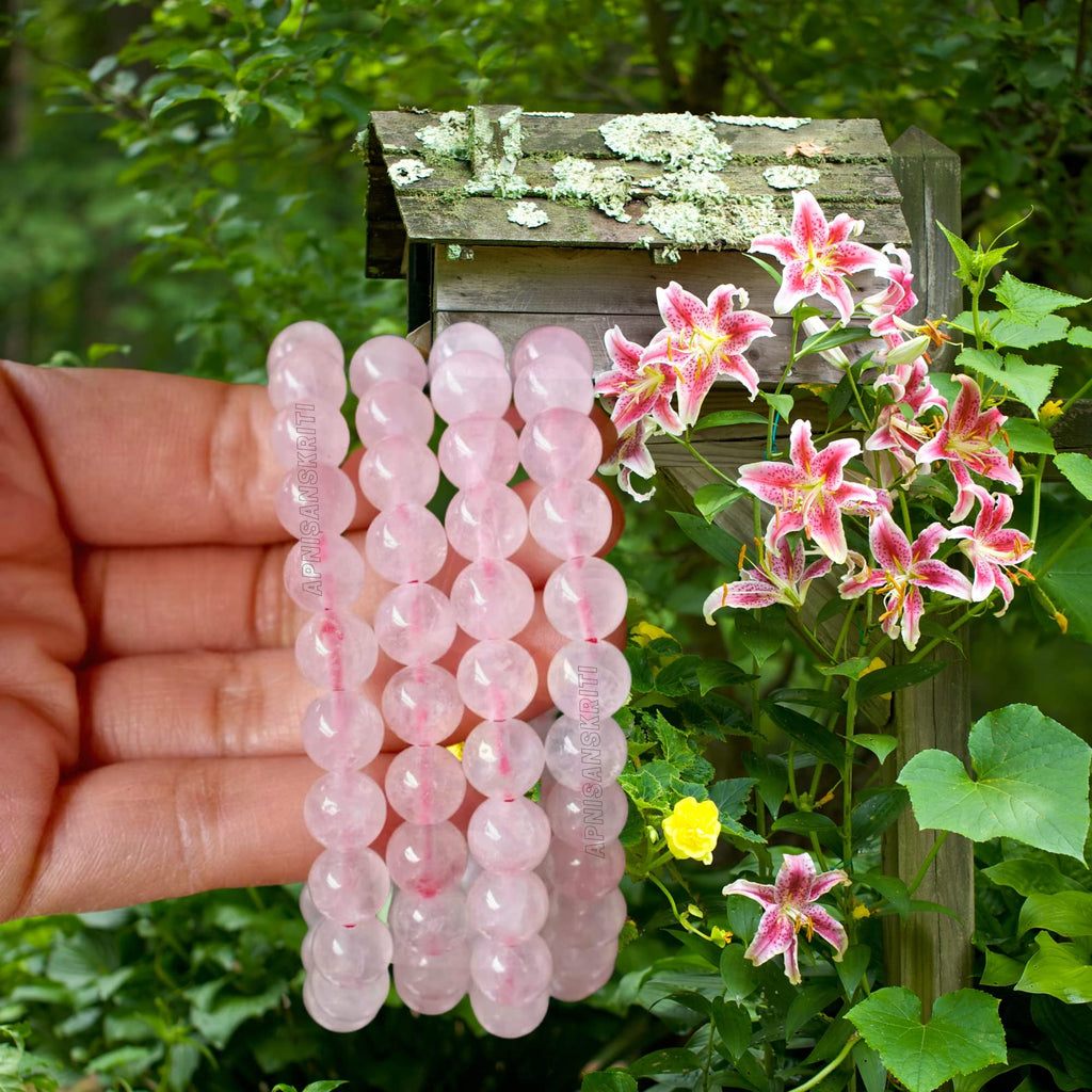 Apnisanskriti Certified Stone Bracelet (8mm) – Natural Reiki Feng Shui Round Gemstone – Free Size for Men & Women