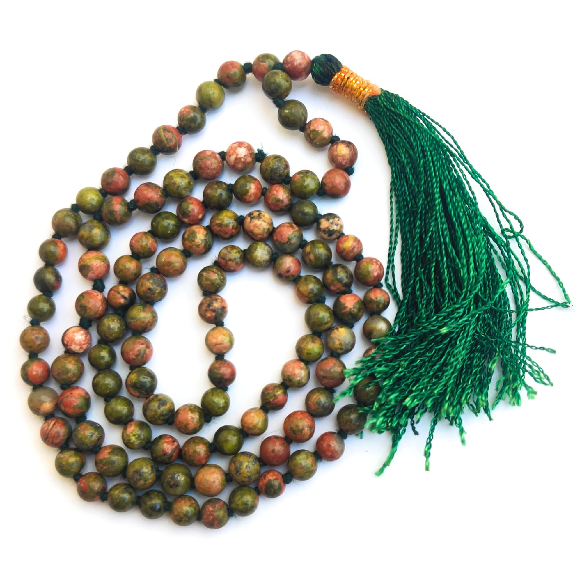 Apnisanskriti Premium Stone Mala for Men and Women (6mm, AAA Quality, Lab Certified, 108+1) - Natural Stone Beads Mala - Pack of 1