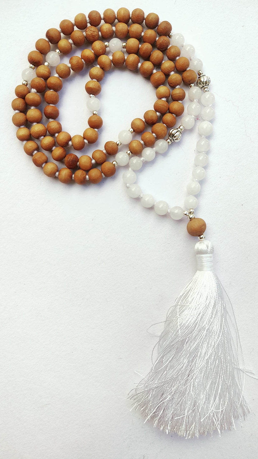 Apnisanskriti Chandan Mala (Sandalwood Rosary) For Men And Women Wearing (6Mm, Medium Size, 108+1, Lab Certified )Natural Chandan Beads