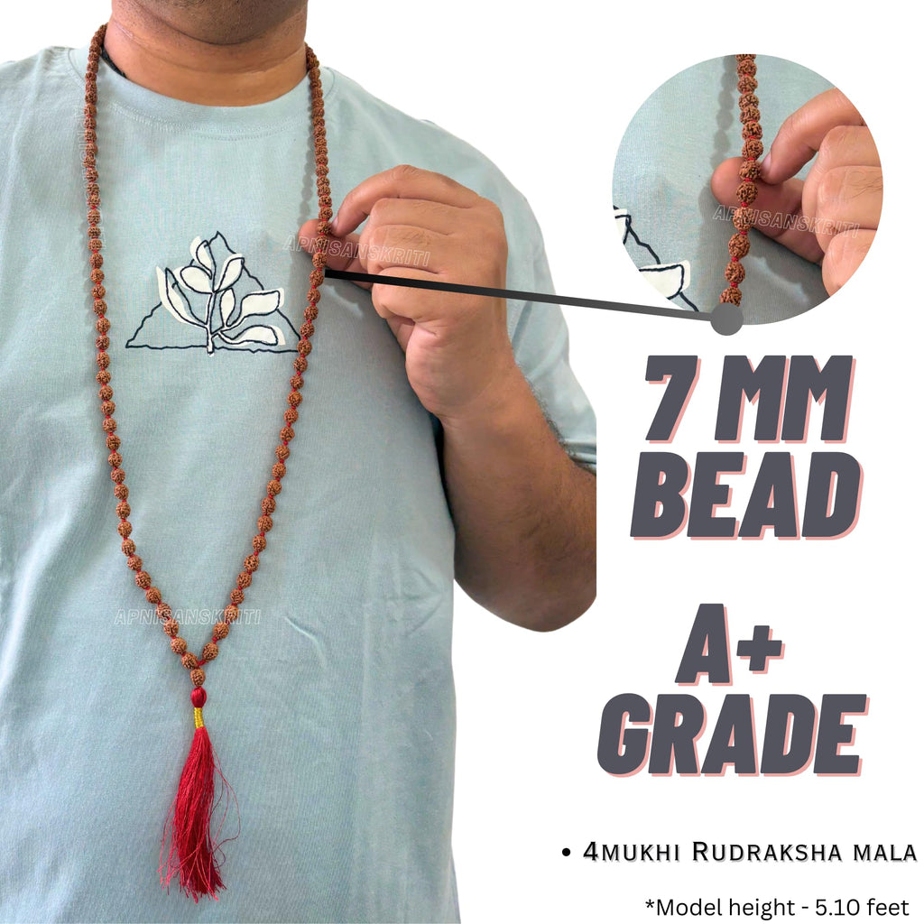 Apnisanskriti 2-10 Mukhi Rudraksha Beads Mala (108 Beads, Lab Certified) - Natural Rudraksha Beads - Pack of 1