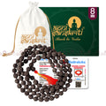 Apnisanskriti Black Rudraksha Mala (8 mm, Chest length, 108+1 Beads, Lab Certified) - Natural Black Rudraksha Beads - Pack of 1