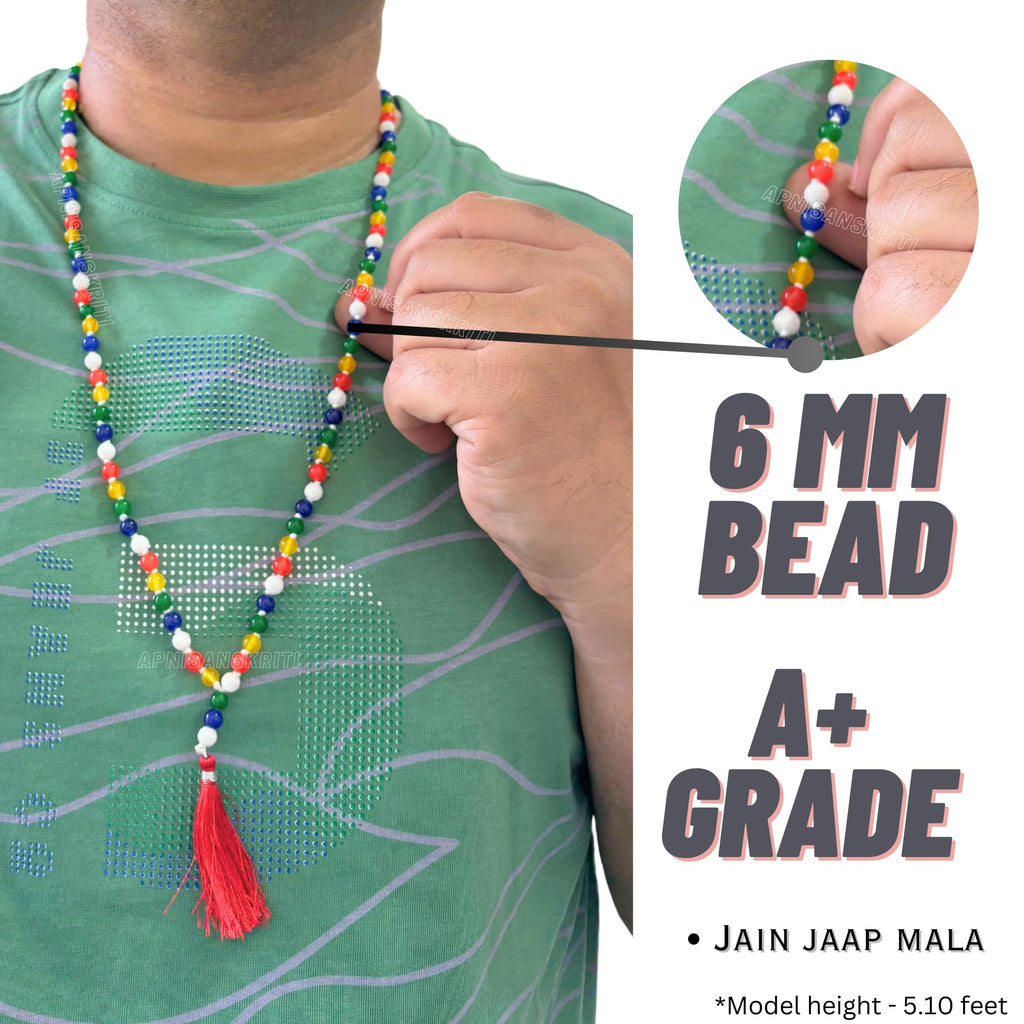 Apnisanskriti JAIN JAAP Mala - Multi Colour Original Stones - pack of 1