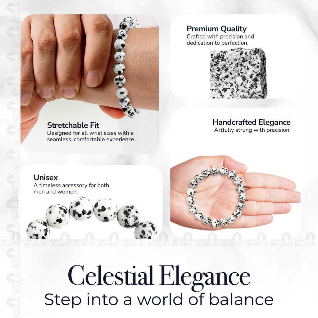 Apnisanskriti Certified Stone Bracelet (8mm) – Natural Reiki Feng Shui Round Gemstone – Free Size for Men & Women