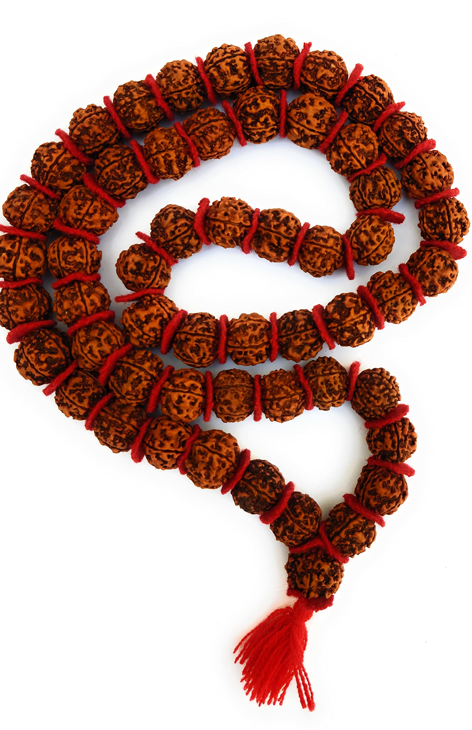 Apnisanskriti 5 Mukhi Rudraksha Mala for Men/Women Wearing (108+1, Lab Certified, Natural Brown Rudraksha Beads)