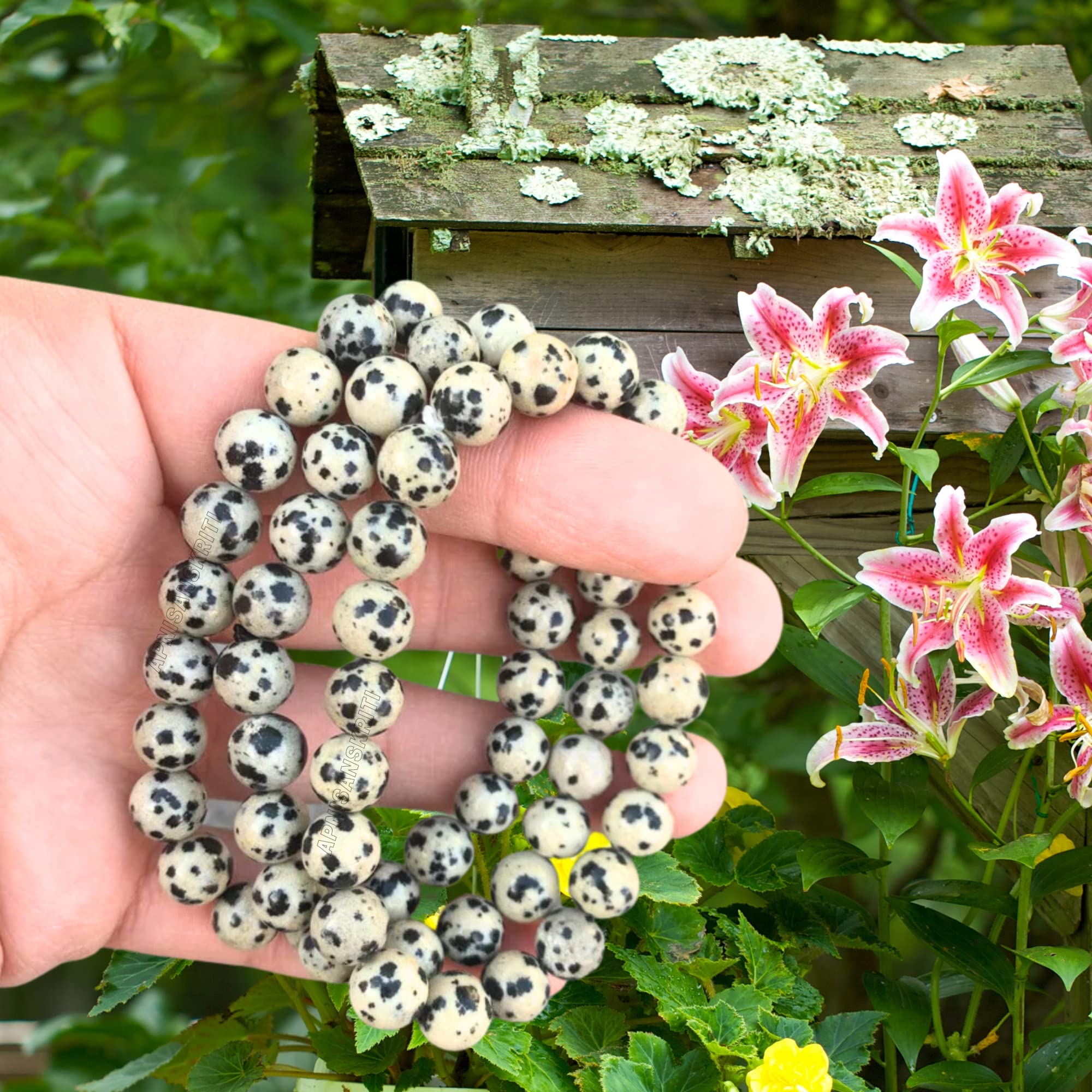 Apnisanskriti Certified Stone Bracelet (8mm) – Natural Reiki Feng Shui Round Gemstone – Free Size for Men & Women