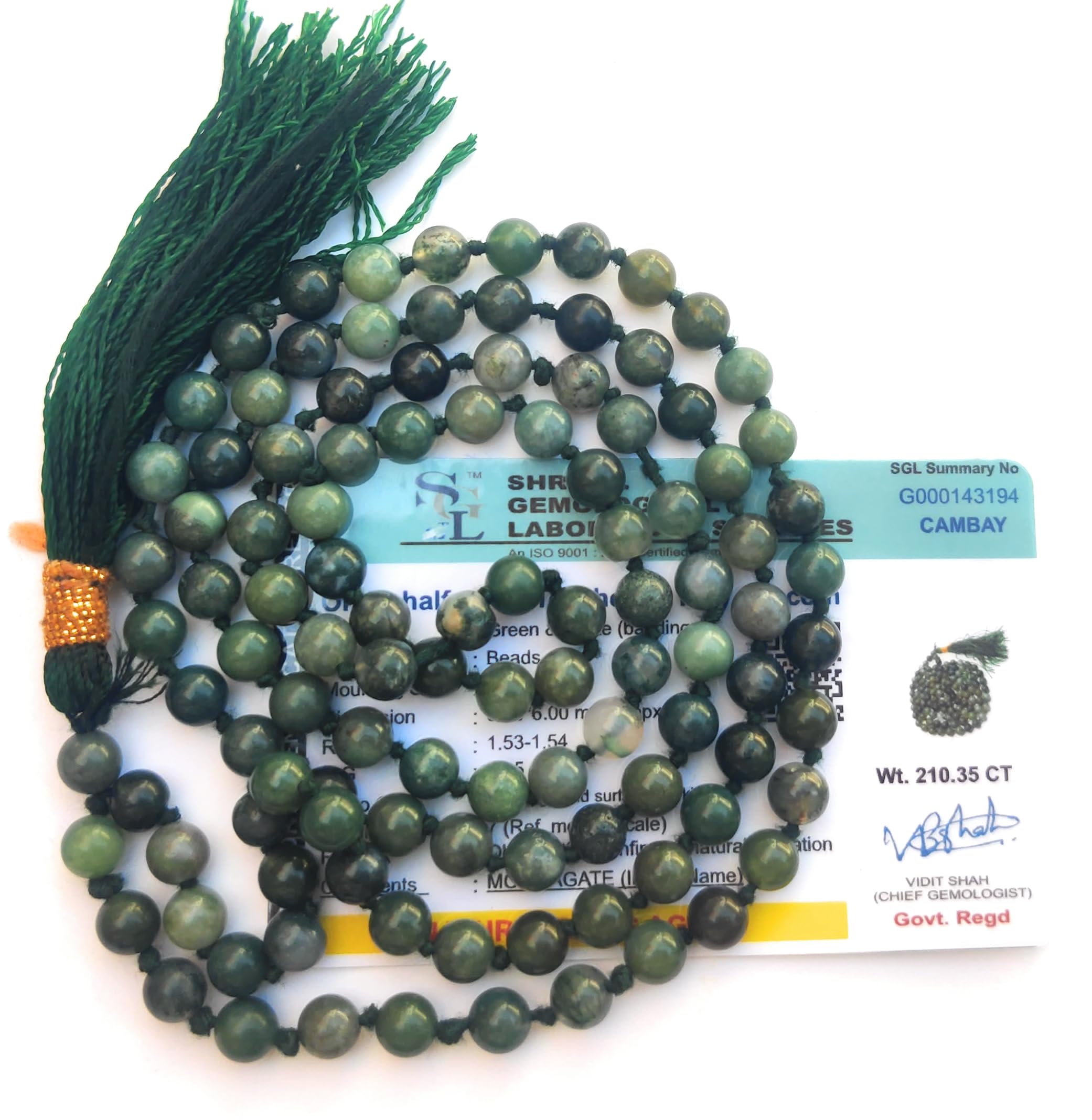 Apnisanskriti Premium Stone Mala for Men and Women (6mm, AAA Quality, Lab Certified, 108+1) - Natural Stone Beads Mala - Pack of 1