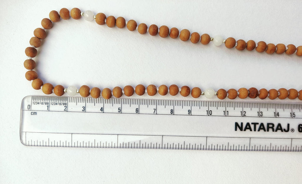 Apnisanskriti Chandan Mala (Sandalwood Rosary) For Men And Women Wearing (6Mm, Medium Size, 108+1, Lab Certified )Natural Chandan Beads