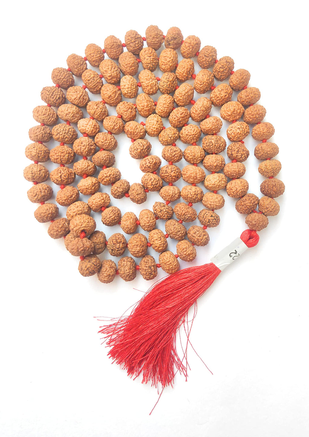 Apnisanskriti 10 Mukhi Rudraksha Beads Mala (13-15Mm, 108 Beads, 10 Faces, Lab Certified) - Natural Rudraksha Beads - Pack Of 1