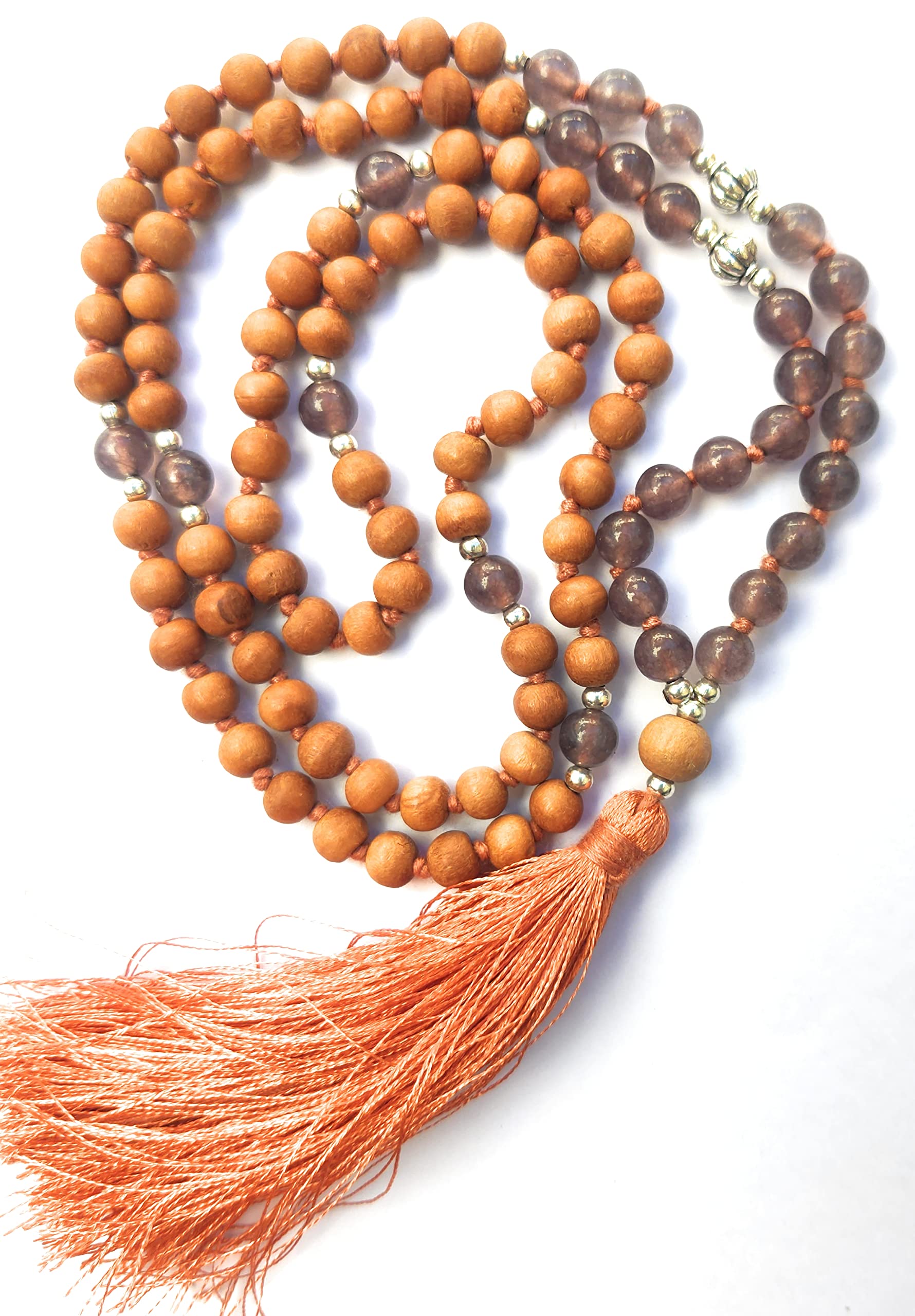 Apnisanskriti Chandan Mala (Sandalwood Rosary) For Men And Women Wearing (6Mm, Medium Size, 108+1, Lab Certified )Natural Chandan Beads