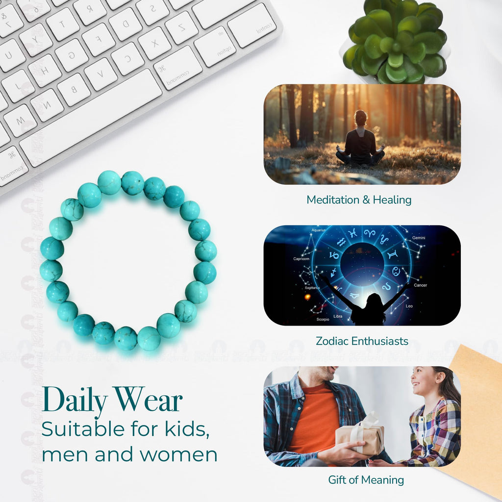 Apnisanskriti Certified Stone Bracelet (8mm) – Natural Reiki Feng Shui Round Gemstone – Free Size for Men & Women