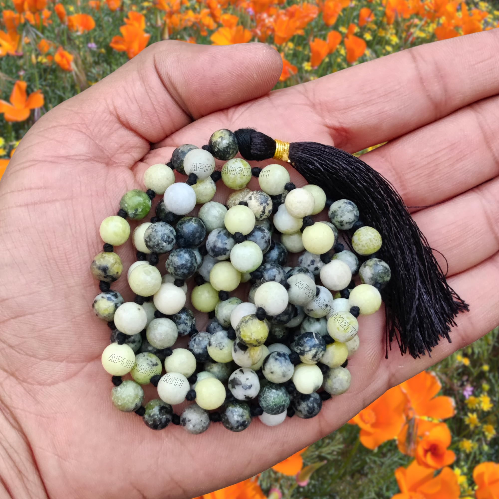 Apnisanskriti 8mm Serpentine Mala - Healing and Transformation in Spiritual Practice (Pack of 1)