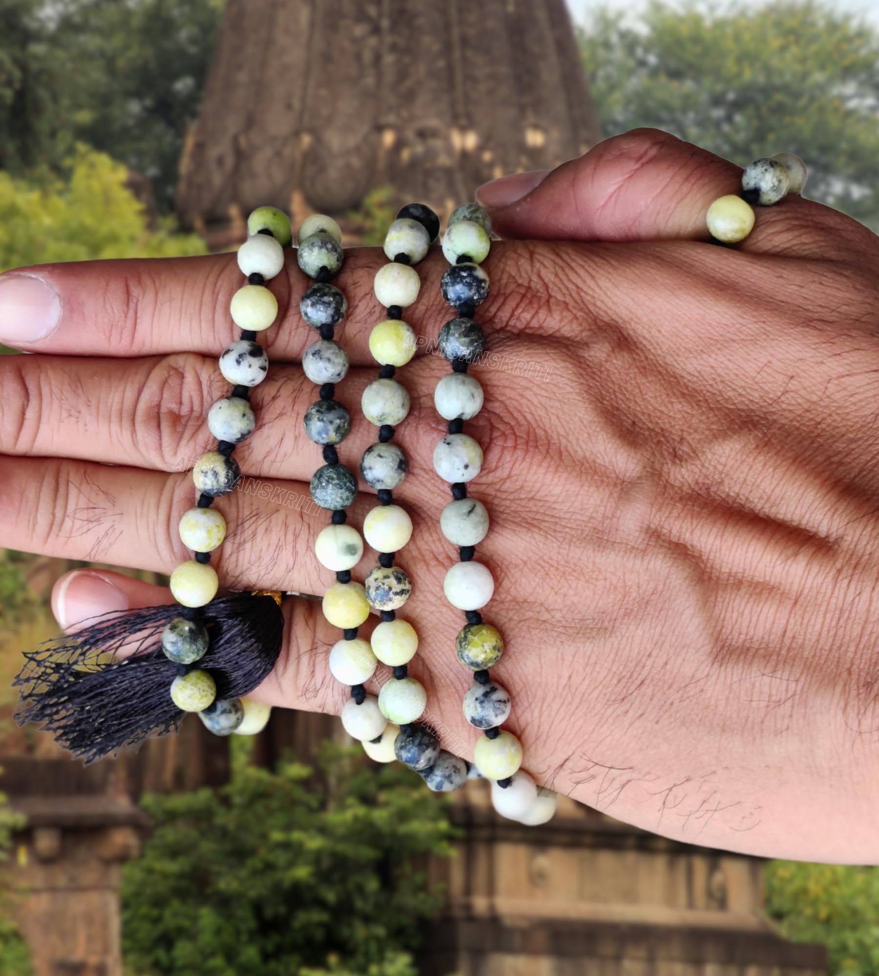 Apnisanskriti 8mm Serpentine Mala - Healing and Transformation in Spiritual Practice (Pack of 1)