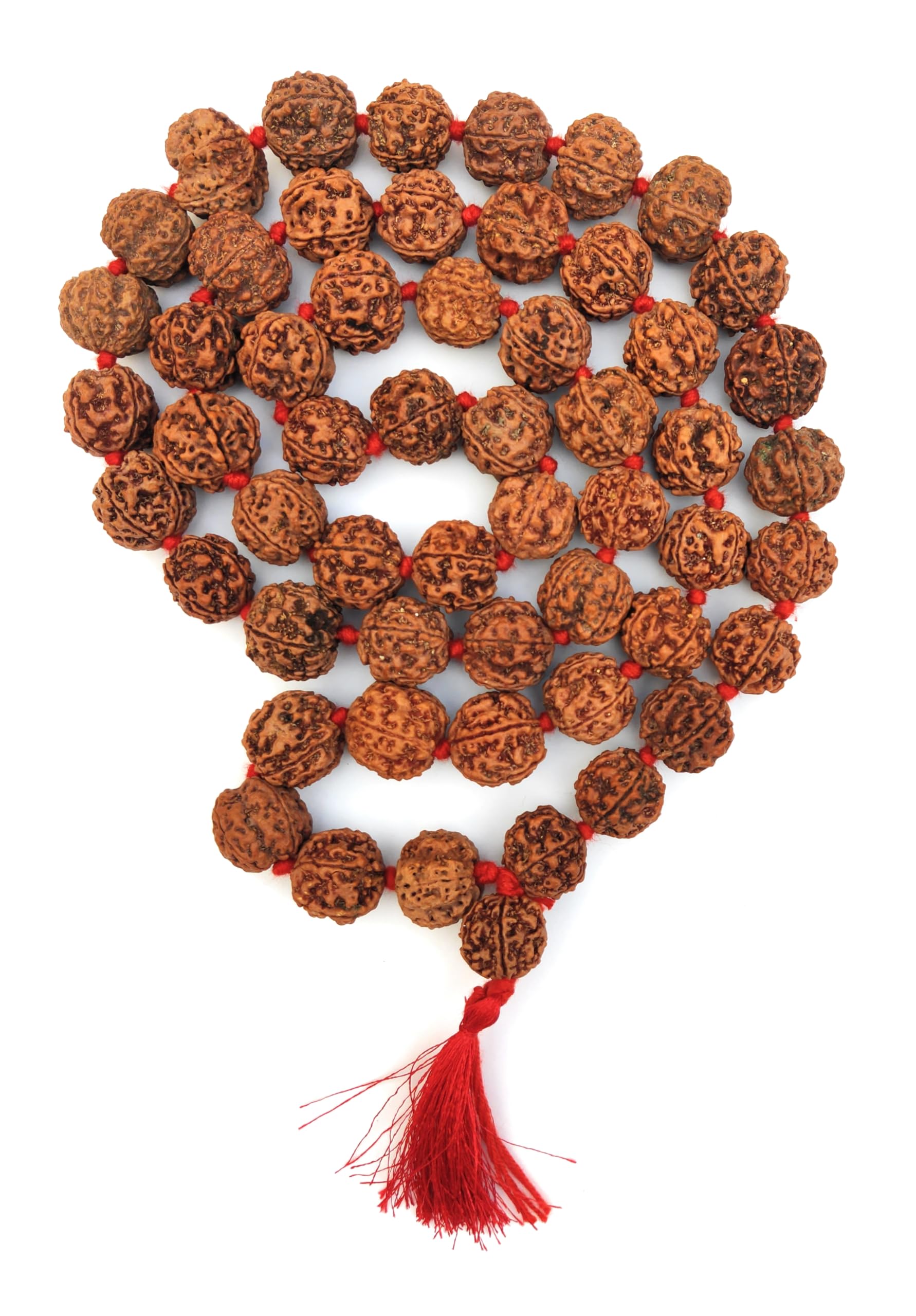 Apnisanskriti 5 Mukhi Rudraksha Mala for Men/Women Wearing (108+1, Lab Certified, Natural Brown Rudraksha Beads)