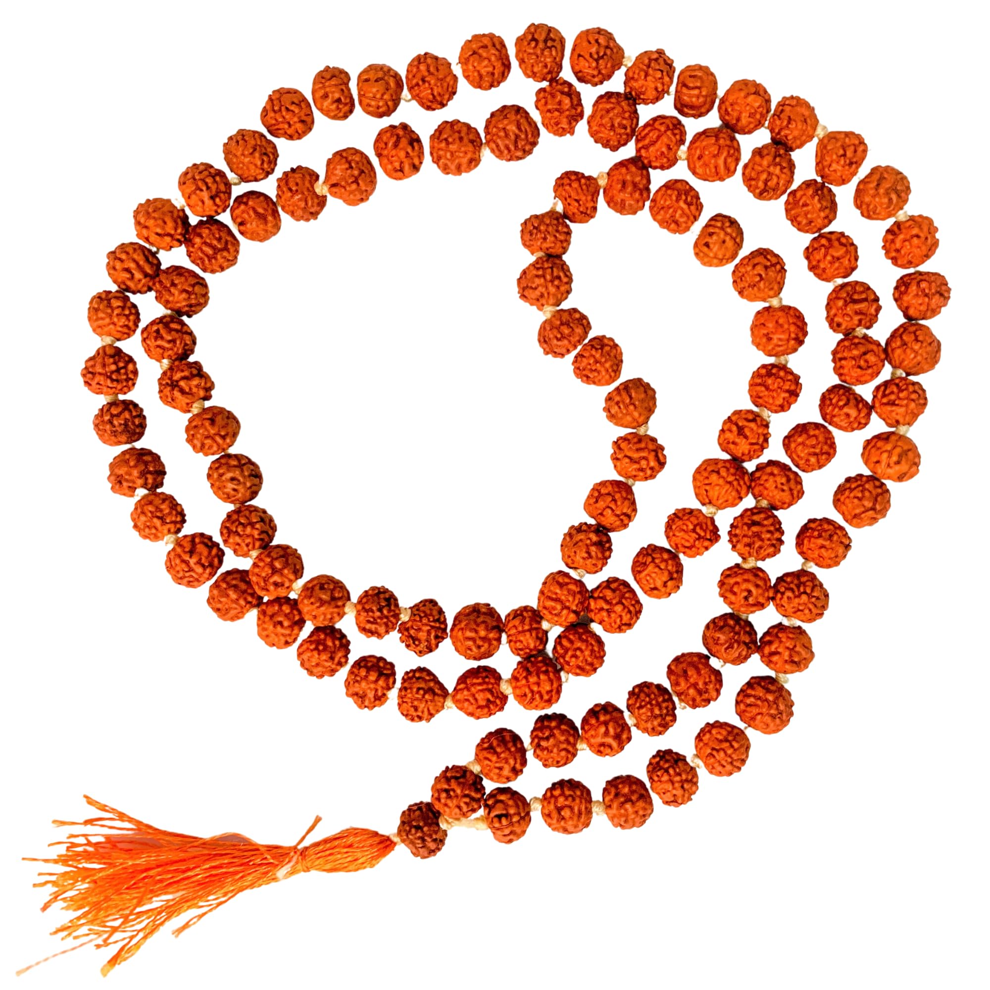Apnisanskriti 5 Mukhi Rudraksha Mala for Men/Women Wearing (108+1, Lab Certified, Natural Brown Rudraksha Beads)