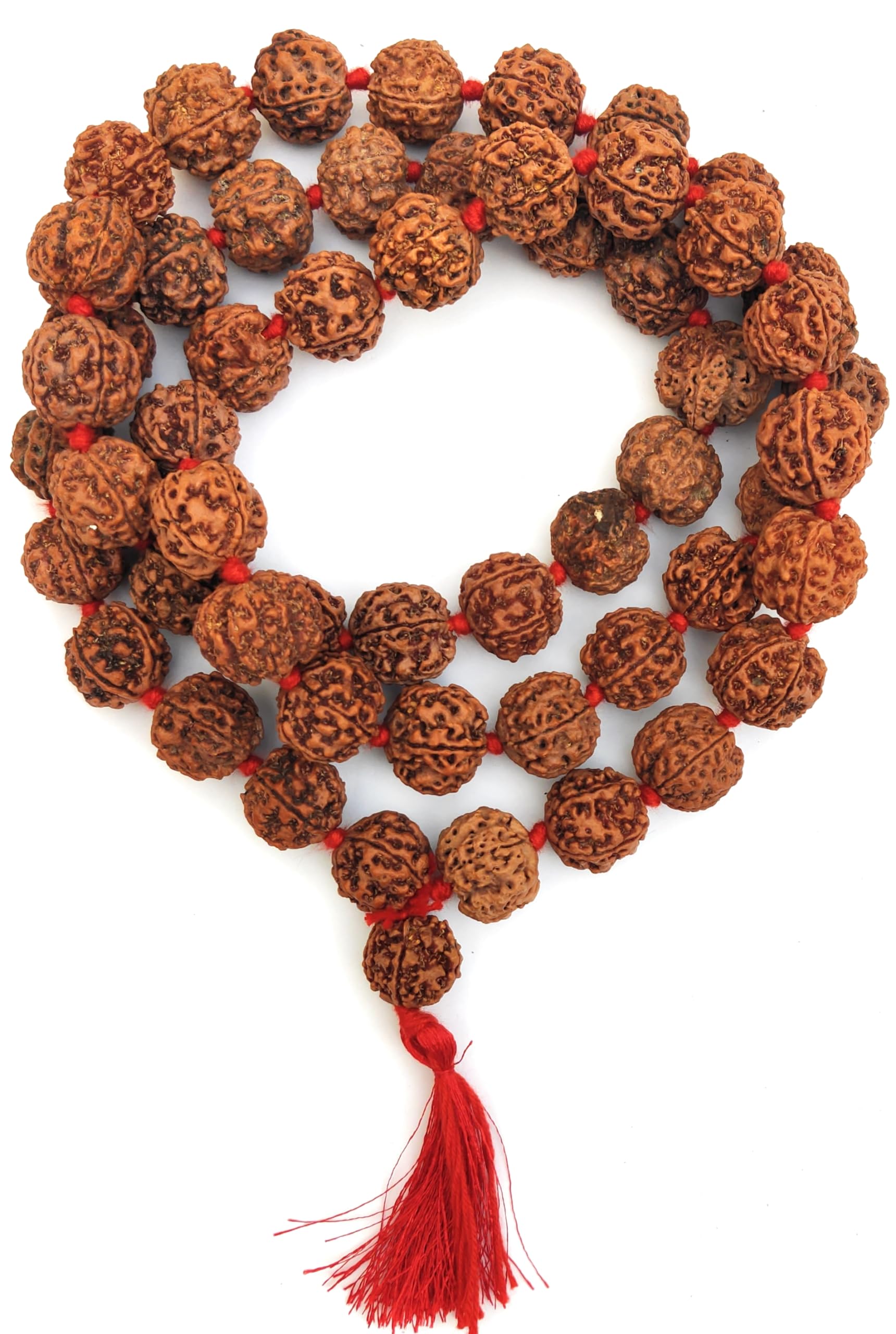 Apnisanskriti 5 Mukhi Rudraksha Mala for Men/Women Wearing (108+1, Lab Certified, Natural Brown Rudraksha Beads)