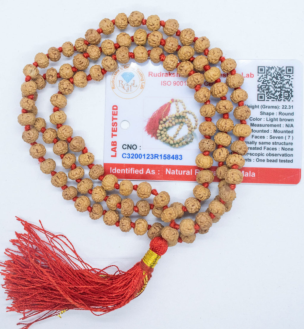 Apnisanskriti 2-10 Mukhi Rudraksha Beads Mala (108 Beads, Lab Certified) - Natural Rudraksha Beads - Pack of 1